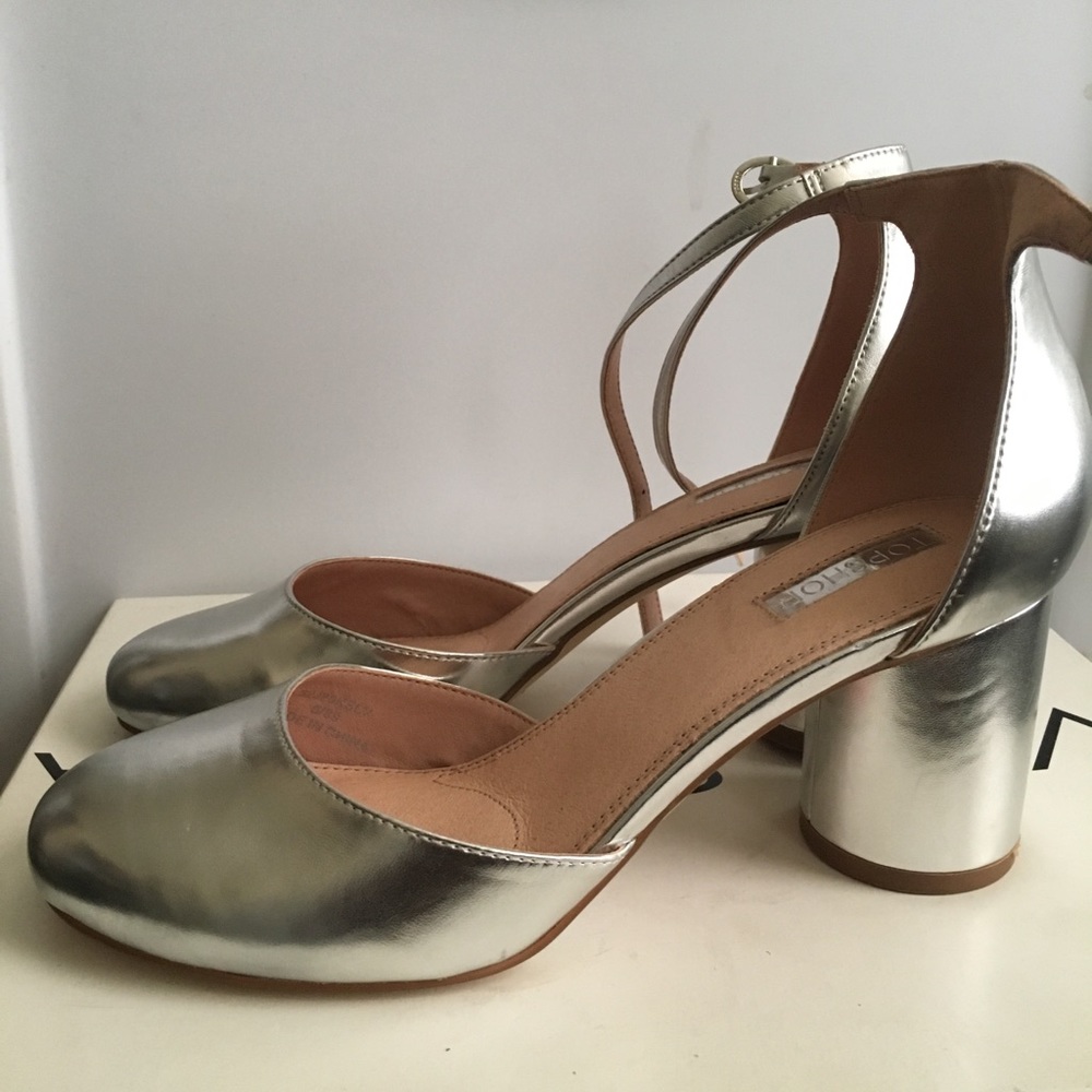 Top shop metallic heel size 8.5 NEW